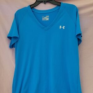 Under Armour Bright Blue V-Neck Tee